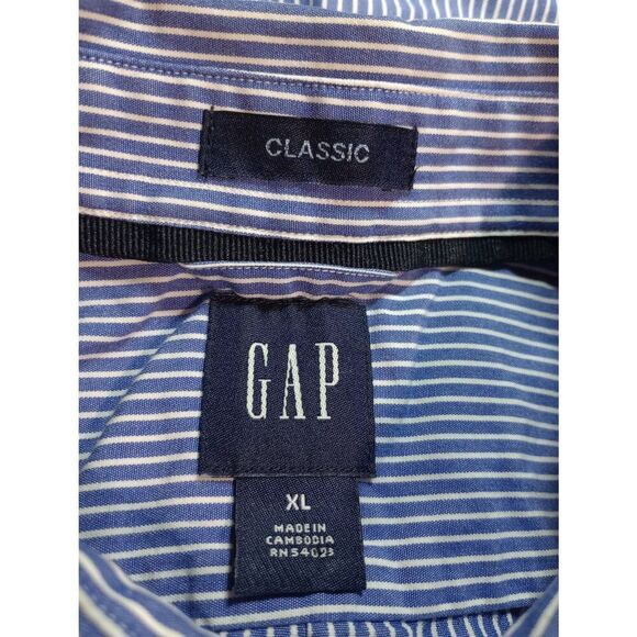 Gap Shirt Men's Extra Large Blue Button Front Long Sleeve - Picture 6 of 8